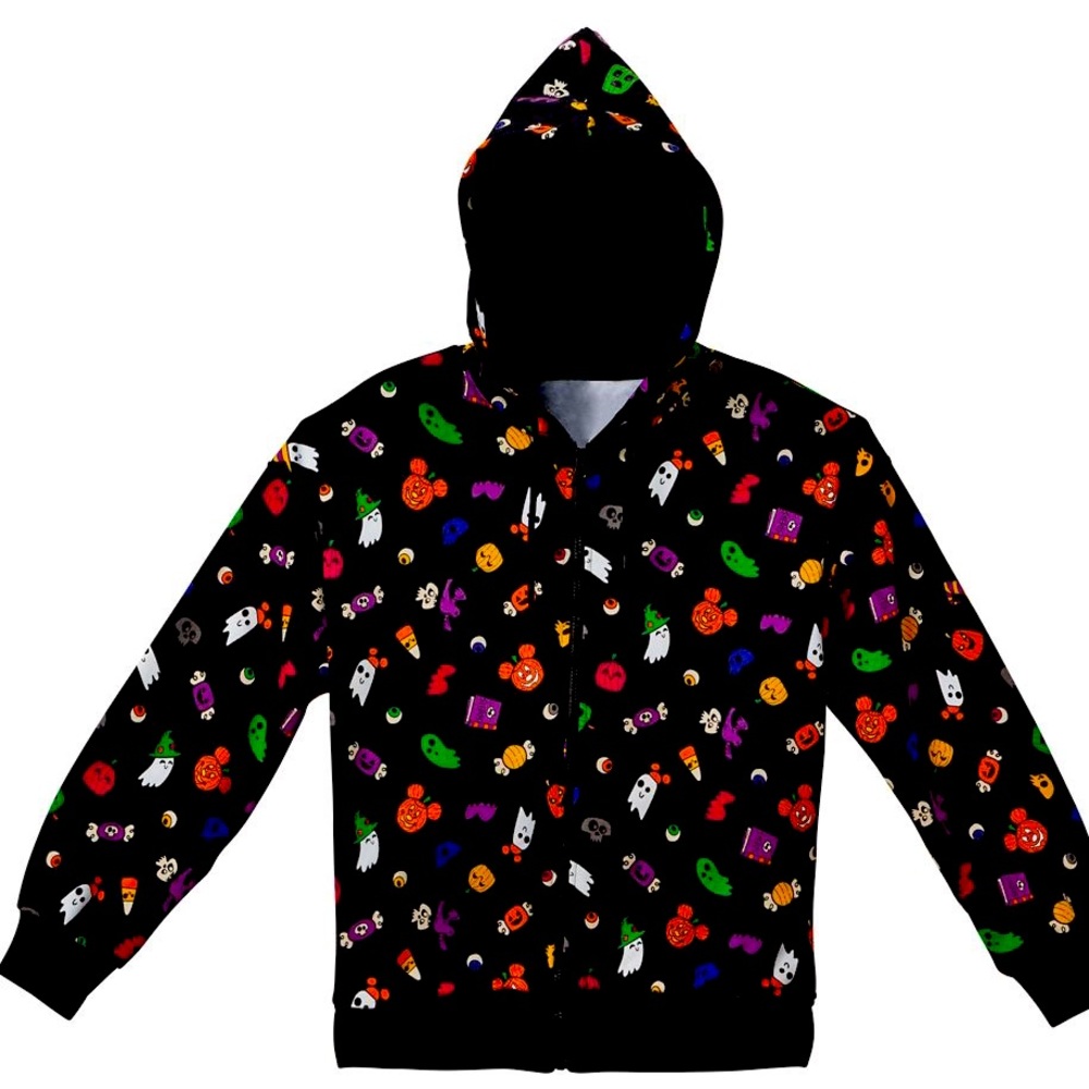 Mickey Mouse Jack-o'-Lantern Halloween Zip Hoodie for Women Sz 1X
